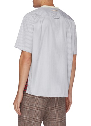 Back View - Click To Enlarge - MARNI - Mixed stripe poplin T-shirt