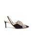 Main View - Click To Enlarge - RODO - Strass embellished bow suede slingback pumps