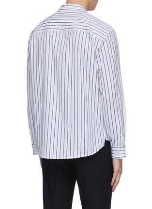 Back View - Click To Enlarge - SOLID HOMME - Stripe half placket open collar shirt