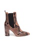 Main View - Click To Enlarge - PARIS TEXAS - Snake embossed leather ankle boots