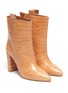 Detail View - Click To Enlarge - PARIS TEXAS - Croc embossed leather mid calf boots