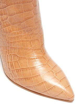 Detail View - Click To Enlarge - PARIS TEXAS - Croc embossed leather mid calf boots