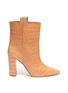 Main View - Click To Enlarge - PARIS TEXAS - Croc embossed leather mid calf boots
