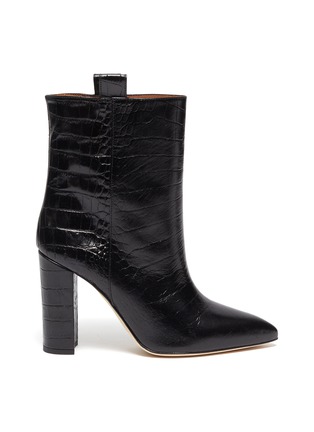 Main View - Click To Enlarge - PARIS TEXAS - Croc embossed leather ankle boots