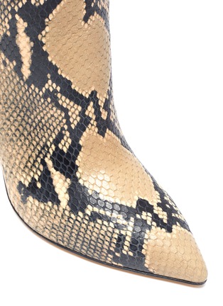 Detail View - Click To Enlarge - PARIS TEXAS - Snake embossed leather mid calf boots
