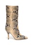 Main View - Click To Enlarge - PARIS TEXAS - Snake embossed leather mid calf boots