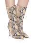 Figure View - Click To Enlarge - PARIS TEXAS - Snake embossed leather mid calf boots