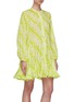 Detail View - Click To Enlarge - RHODE RESORT - 'Emma' chartreuse batik dress