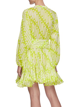Back View - Click To Enlarge - RHODE RESORT - 'Emma' chartreuse batik dress