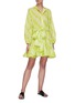 Figure View - Click To Enlarge - RHODE RESORT - 'Emma' chartreuse batik dress
