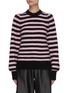 Main View - Click To Enlarge - GANNI - Puffed Sleeves Stripe Wool Sweater