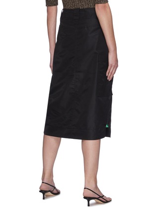 Back View - Click To Enlarge - GANNI - Zipped front midi skirt