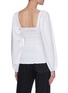 Back View - Click To Enlarge - GANNI - Puffed Sleeves Pleat Cotton Poplin Blouse