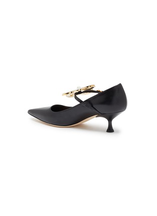  - LOEWE - Pearl Embellished Flower Brooch Pointed Toe Pumps