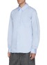 Front View - Click To Enlarge - JUUN.J - Double layer folded stripe underlay shirt