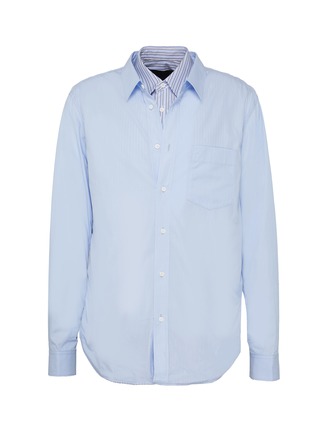 Main View - Click To Enlarge - JUUN.J - Double layer folded stripe underlay shirt