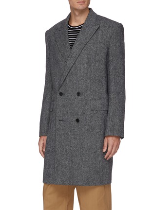 Front View - Click To Enlarge - JUUN.J - Double breasted textured wool coat