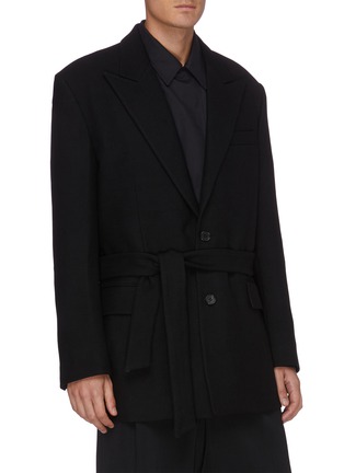 Front View - Click To Enlarge - JUUN.J - Belted wool blazer