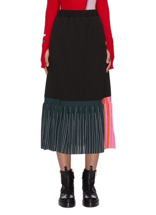 Main View - Click To Enlarge - ZI II CI IEN - Contrast pleated hem A-line skirt