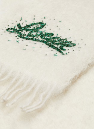 Detail View - Click To Enlarge - LOEWE - Bead embroidered logo mohair scarf