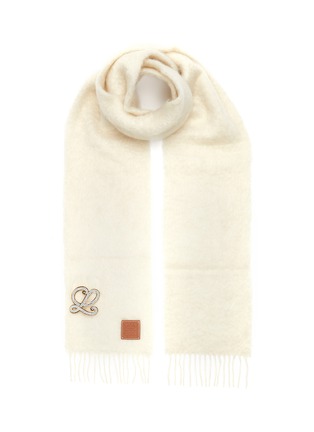 Main View - Click To Enlarge - LOEWE - Embellished brooch mohair scarf