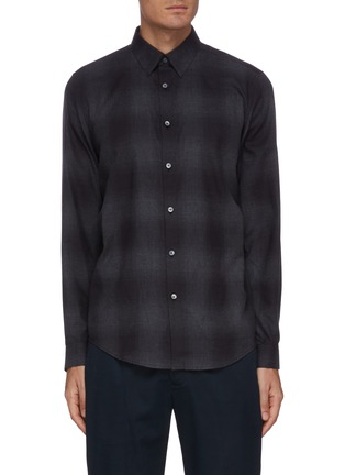 Main View - Click To Enlarge - THEORY - Check Point Collar Shirt