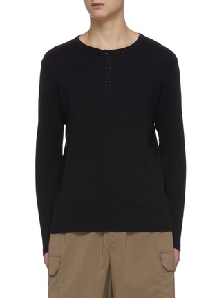 Main View - Click To Enlarge - THEORY - 'Wyndem' long sleeve cotton Henley T-shirt