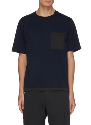 Main View - Click To Enlarge - THEORY - 'Gethin' elastic hem patch pocket T-shirt