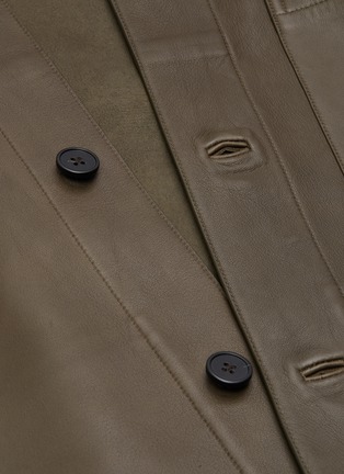  - THEORY - 'JARED' Button Front Leather Jacket