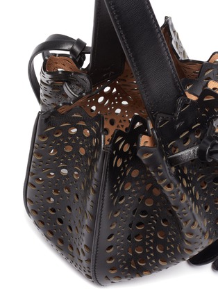 Detail View - Click To Enlarge - ALAÏA - 'Rose Marie' perforated leather clutch