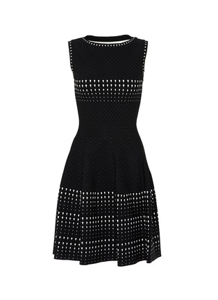 Main View - Click To Enlarge - ALAÏA - 'Briolette' perforated panel sleeveless mini dress