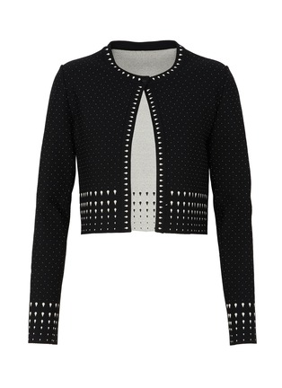 Main View - Click To Enlarge - ALAÏA - 'Briolette' perforated panel cardigan