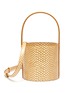 Main View - Click To Enlarge - STAUD - 'Mini Bissett' top handle snake embossed leather bucket bag