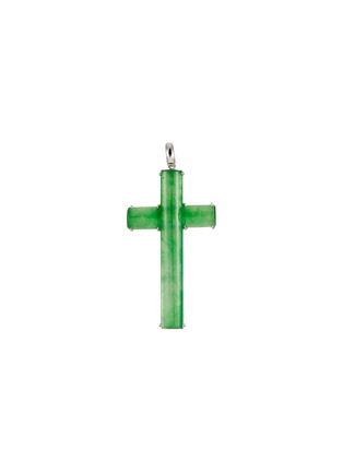 Main View - Click To Enlarge - SAMUEL KUNG - Jade 18k white gold cross pendant