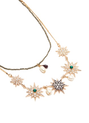 Detail View - Click To Enlarge - ANTON HEUNIS - 'Star' crystal embellished double necklace