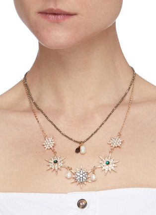 Figure View - Click To Enlarge - ANTON HEUNIS - 'Star' crystal embellished double necklace