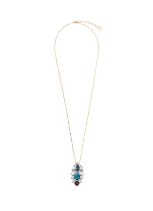 Main View - Click To Enlarge - ANTON HEUNIS - 'Leaf' Swarovski crystal pearl pendant necklace
