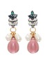 Main View - Click To Enlarge - ANTON HEUNIS - Tiny Leaf' Swarovski crystal baroque pearl drop earrings