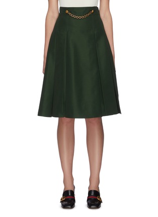 Main View - Click To Enlarge - GUCCI - Chain embellished pleated skirt
