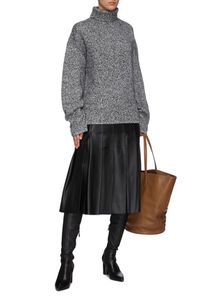 Figure View - Click To Enlarge - JOSEPH - 'Semry' Pleated Nappa Leather Skirt