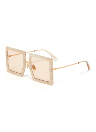 Main View - Click To Enlarge - JACQUEMUS - 'Les Lunettes Carrees' metal frame rectangular sunglasses