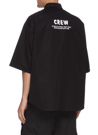 Back View - Click To Enlarge - BALENCIAGA - 'Crew' slogan print short sleeve shirt