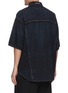 Back View - Click To Enlarge - BALENCIAGA - Overdyed Japanese denim polo shirt jacket