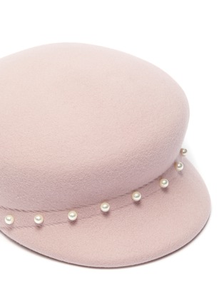 Detail View - Click To Enlarge - EUGENIA KIM - 'Sabrina' Pearl Embellished Curved Brim Cap
