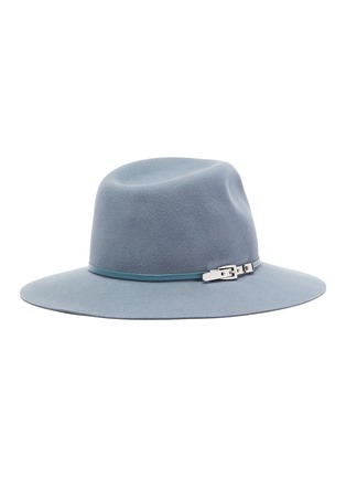 Figure View - Click To Enlarge - EUGENIA KIM - 'Georgina' Faux Leather Band Silver Buckle Fedora Hat