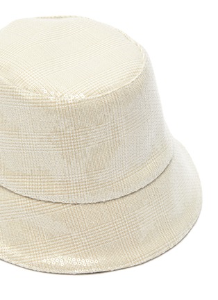 Detail View - Click To Enlarge - EUGENIA KIM - 'Charlie' Sequin Check Plaid Print Bucket Hat