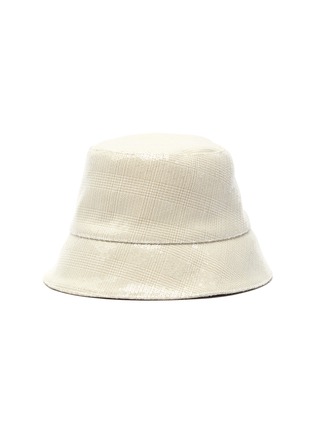 Main View - Click To Enlarge - EUGENIA KIM - 'Charlie' Sequin Check Plaid Print Bucket Hat