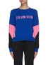 Main View - Click To Enlarge - CALVIN KLEIN PERFORMANCE - Colourblock logo crewneck knit sweater