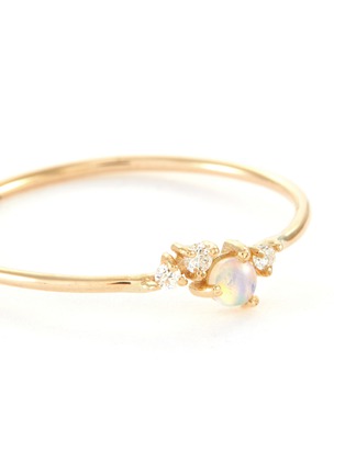 Detail View - Click To Enlarge - SARAH & SEBASTIAN - Tiny Chroma 10K gold diamond opal ring