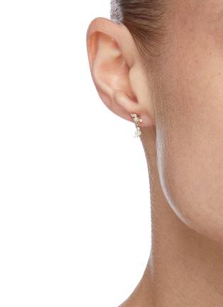 Figure View - Click To Enlarge - SARAH & SEBASTIAN - 'Chroma' Australian opal cartilage 10k gold diamond single earring